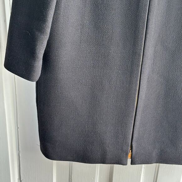 J. Crew Double Cloth Collarless Coat Wool Black - Picture 6 of 9
